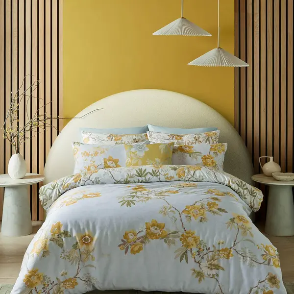Image of Graham & Brown Kimono Dreams Duvet Set, Super King, Yellow