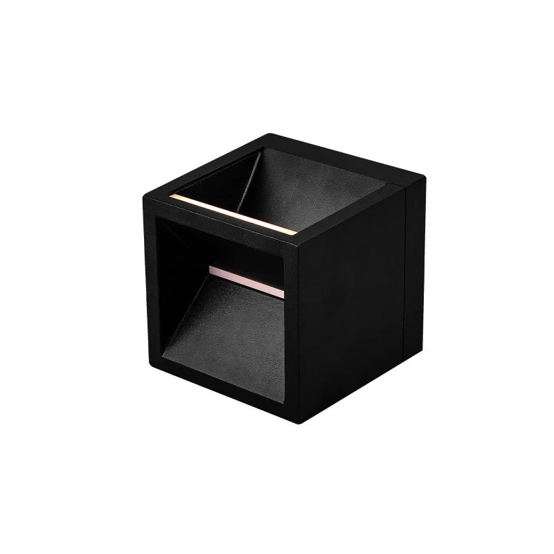 Image of Nordlux Modern Outdoor Wall Light Black Metal Intergrated LED 30, 000hrs - Mains Powered, IP54 Black Unisex