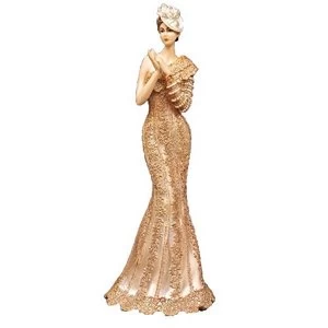 Image of Bolero Collection Lady Figurine in Gold Dress 34cm