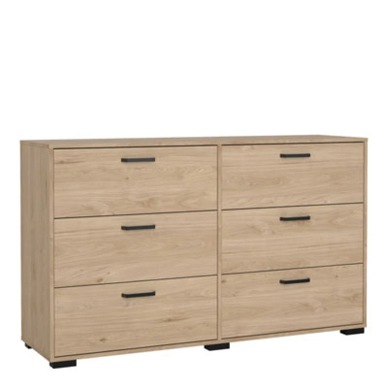 Image of Furniture To Go Sofia Double Dresser 6 Drawers Jackson Hickory