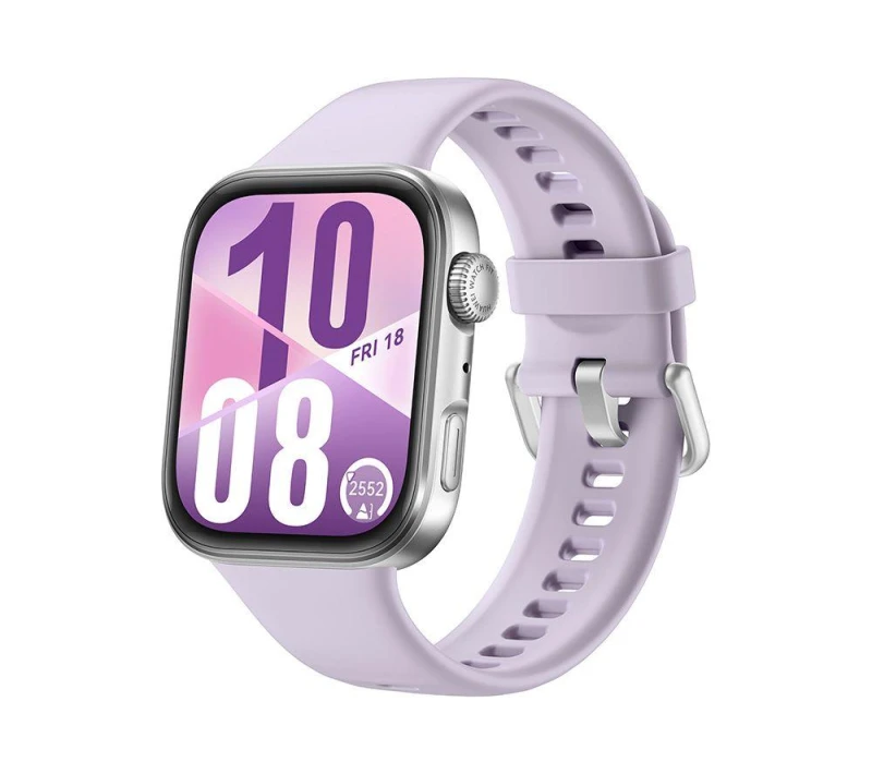 Image of Huawei Watch Fit 4 - Aluminium Alloy, Purple Fluoroelastomer Strap, Silver/Grey,Purple 6942103155017