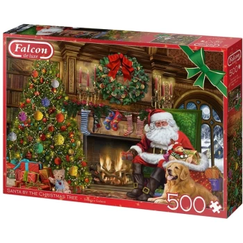 Image of Falcon de luxe Santa by the Christmas Tree Jigsaw Puzzle - 500 Pieces