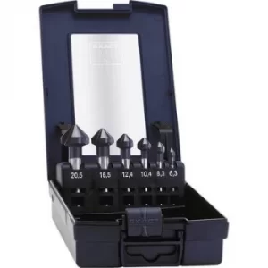 Image of Exact 51157 Countersink set 6 Piece 6.3 mm, 8.3 mm, 10.4 mm, 12.4 mm, 16.5 mm, 20.5mm HSS TiAIN Cylinder shank 1 Set
