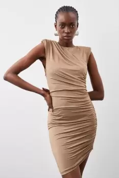 Image of Jersey Crepe Draped Mini Dress