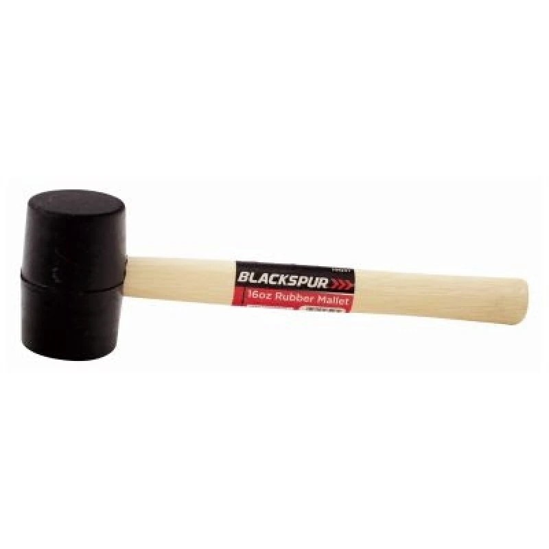 Image of Blackspur 16Oz Rubber Mallet With Wooden Shaft HM207