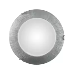 Image of Kolarz MOON - Lifestyle Glass Simple Flush Ceiling Light Silver - Sun Silver Finish, 1x E27