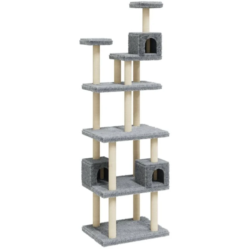 Image of VIDAXL Vidaxl - Cat Tree with Sisal Scratching Posts Light Grey 188cm 8720286760611