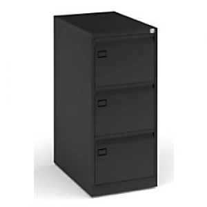 Image of Dams International Filing Cabinet with 3 Lockable Drawers DEF3K 470 x 622 x 1016mm Black