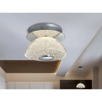 Image of Schuller Lua - Semi Flush Ceiling Light Glass, Chrome
