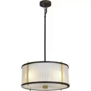 Image of 3 Bulb Ceiling Pendant Museum Bronze Dark Brown Painted / Aged Brass LED E27 60W