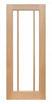 Image of Wickes York Internal Glazed 3 Panel Oak Veneer Door - 1981 x 838mm
