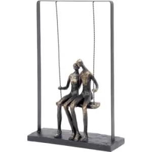 Image of Libra Calm Neutral Collection - Figurative Couple Sitting on Swing Sculpture
