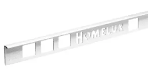 Image of Homelux White Metal Straight Tiling Trim, 6mm