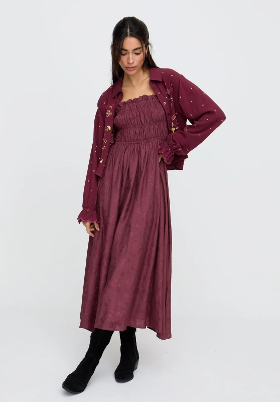 Image of Raffya Womens Annie All Over Jacquard Mini Dress In Red in Burgundy Size: 10 Burgundy Female 10