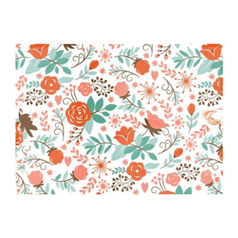 Image of Warren Reed Designer Orange Floral Pattern Glass Chopping Board