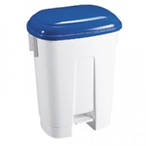 Image of Slingsby Derby Plastic Pedal Bin 60 Litre WhiteBlue 348013