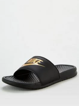 Image of Nike Benassi Just Do It Slides - Black/Gold