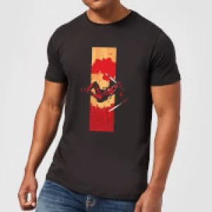 Image of Marvel Deadpool Blood Strip Mens T-Shirt - Black