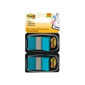 Image of Post it Index Dispenser Blue Pack of 2x50 680 B2EU