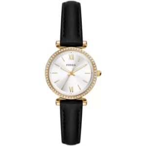 Image of Fossil Carlie Three-Hand Black Eco Leather Watch