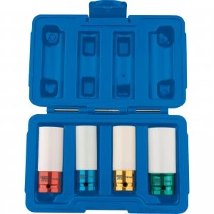 Image of Draper 4 Piece 1/2" Drive Wheel Nut Socket Set for Alloy Wheels 1/2"