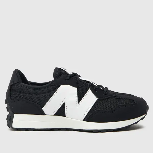 Image of New Balance Black & white 327 Youth trainers Black/White UK 4 (EU 37)