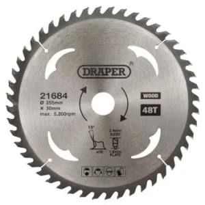 Image of Draper TCT Circular Saw Blade for Wood, 255 x 30mm, 48T