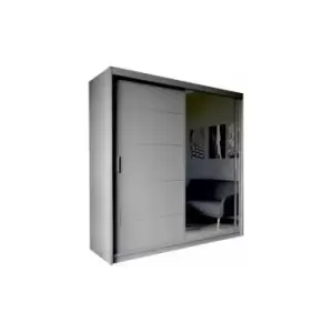Image of Modern Oyama Double Door Sliding Wardrobe 120cm - Grey