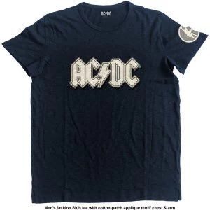 Image of AC/DC - Logo & Angus Unisex Medium T-Shirt - Blue