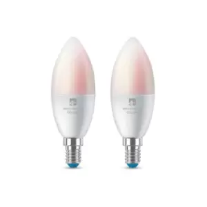 Image of 4LITE WiZ Connected C37 Candle Dimmable Multicolour LED Smart Bulb - E14 Small S