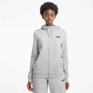 Image of PUMA Essentials Full-Zip Womens Hoodie, Light Grey Heather, size Medium, Clothing