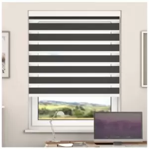 Image of Day And Night Zebra Roller Blind with Cassette(Steel Grey, 150cm x 220cm)