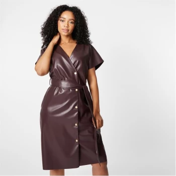 Image of Biba BIBA PU Midi Dress - Berry