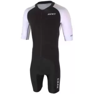 Image of Zone3 Lava Long Distance Full Zip Short Sleeve Aero Suit - Black