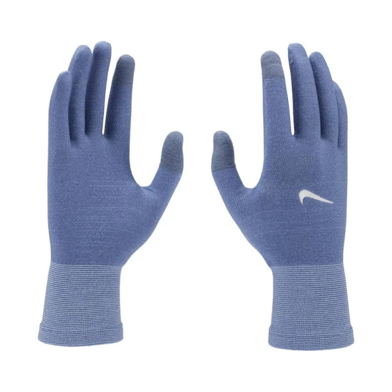 Image of Nike Mens Lightweight Knitted Running Gloves in Blue Size: Small Blue Male S