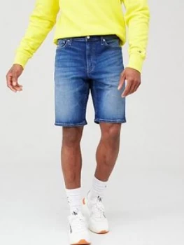 Image of Calvin Klein Jeans Denim Slim Fit Shorts - Mid Blue