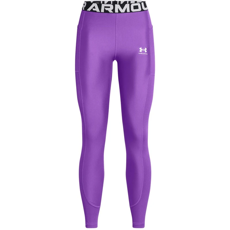 Image of Under Armour Womens HeatGear Gym Leggings Purple female 8 (XS)