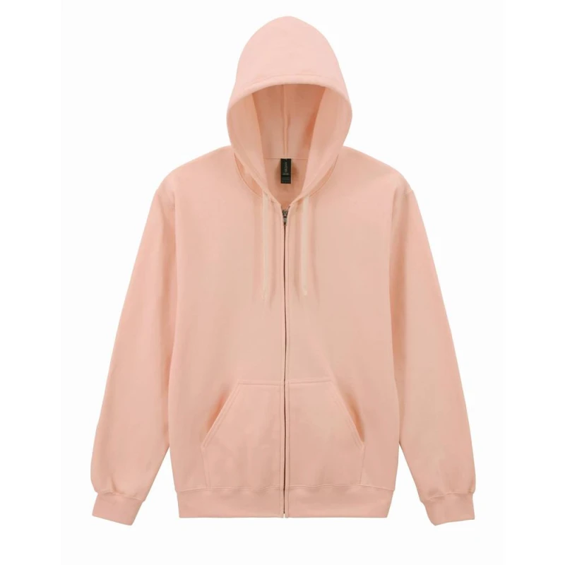 Image of Gildan Mens Softstyle Fleece Midweight Full Zip Hoodie in Rose Size: Small Rose Male S