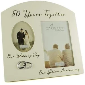 Image of Amore By Juliana Double Anniversary Frame - 50 Years