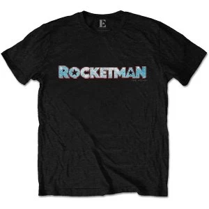 Image of Elton John - Rocketman Movie Logo Unisex Medium T-Shirt - Black