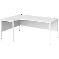 Image of Dams International Left Hand Ergonomic Desk MB18ELWHWH 1,800 x 1,200 x 725 mm