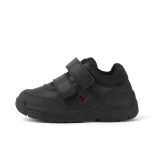 Image of Kickers Infant Stomper Mid Leather Shoes - Black - 12