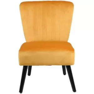 Image of Neo Mustard Yellow Crushed Velvet Shell Accent Chair
