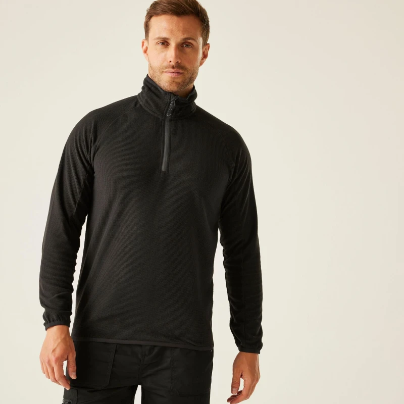 Image of Regatta Regatta Men Navigate' Half Zip Fleece in Jet Black Size: Small Jet Black S Male 5063019385303