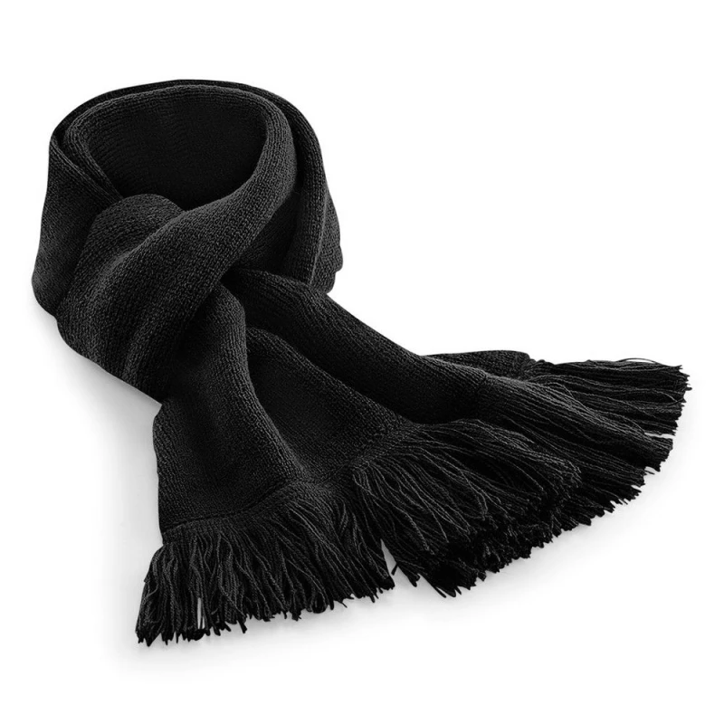 Image of Beechfield Beechfield Men Classic Knitted Scarf in Black One Size Male 5057520834047