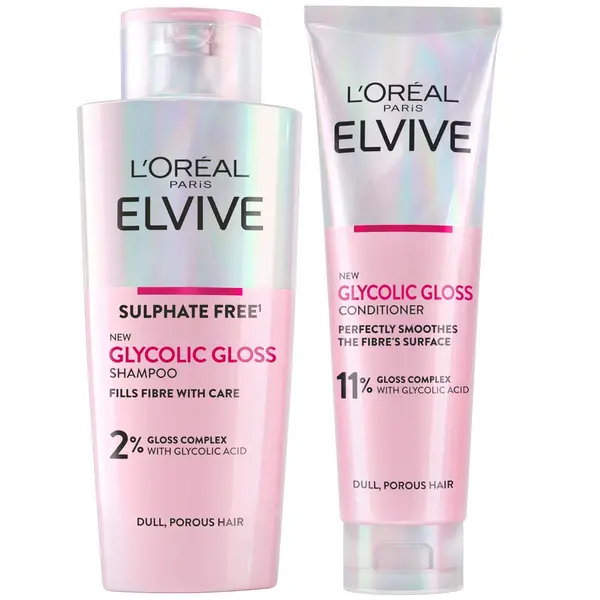 Image of LOreal Paris Elvive Glycolic Gloss Shampoo and Conditioner Set for Dull Hair