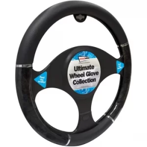 Image of Streetwize Steering Wheel Glove Black/Grey Metallic Effect