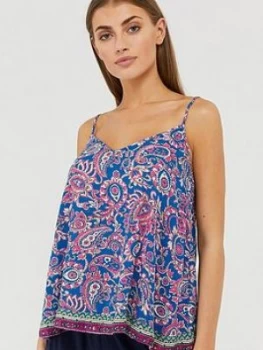 Image of Monsoon Neena Printed Ecovero Cami Top - Blue