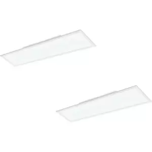 Image of 2 PACK Wall / Ceiling Light White 1195mm Slim Strip Panel 33W LED 4000K