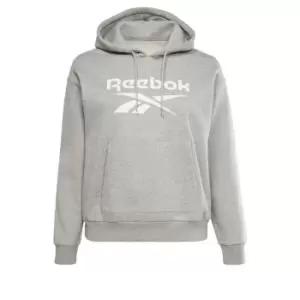 Image of Reebok Identity Logo Fleece Hoodie (Plus Size) Wom - Grey